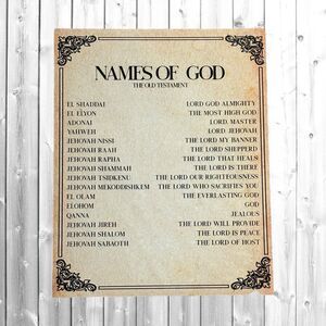 NAMES OF GOD  10" x 8" Unframed print picture ready to  frame
